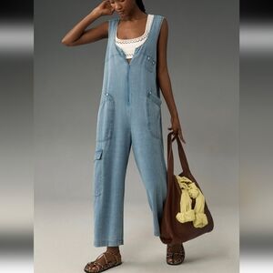 Pilcro Blue Denim Overalls Size S.